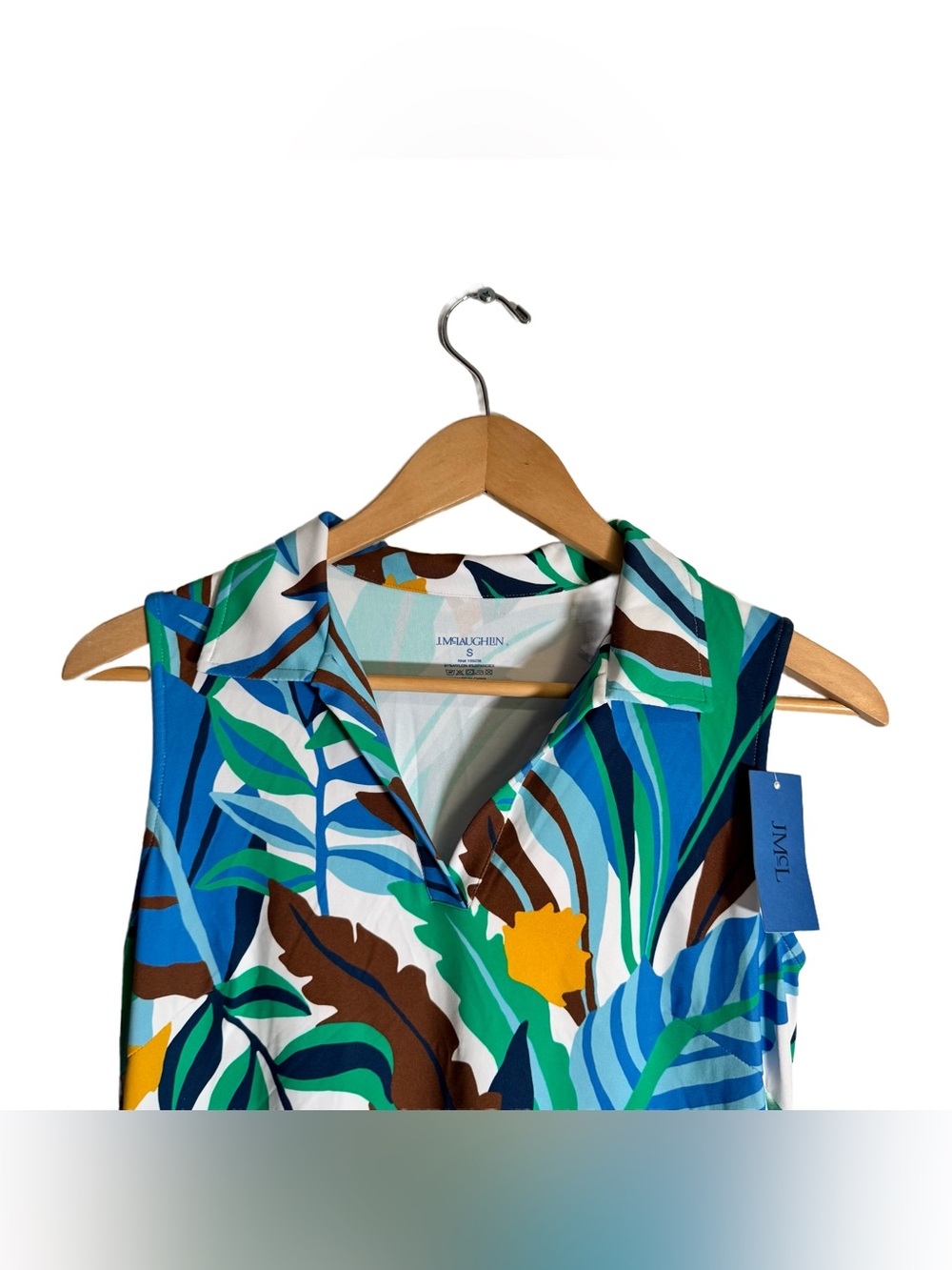 J. McLaughlin Ayla Dress White Multi Jungle Jewel Size Small Stretch Pockets NWT - Picture 5 of 6